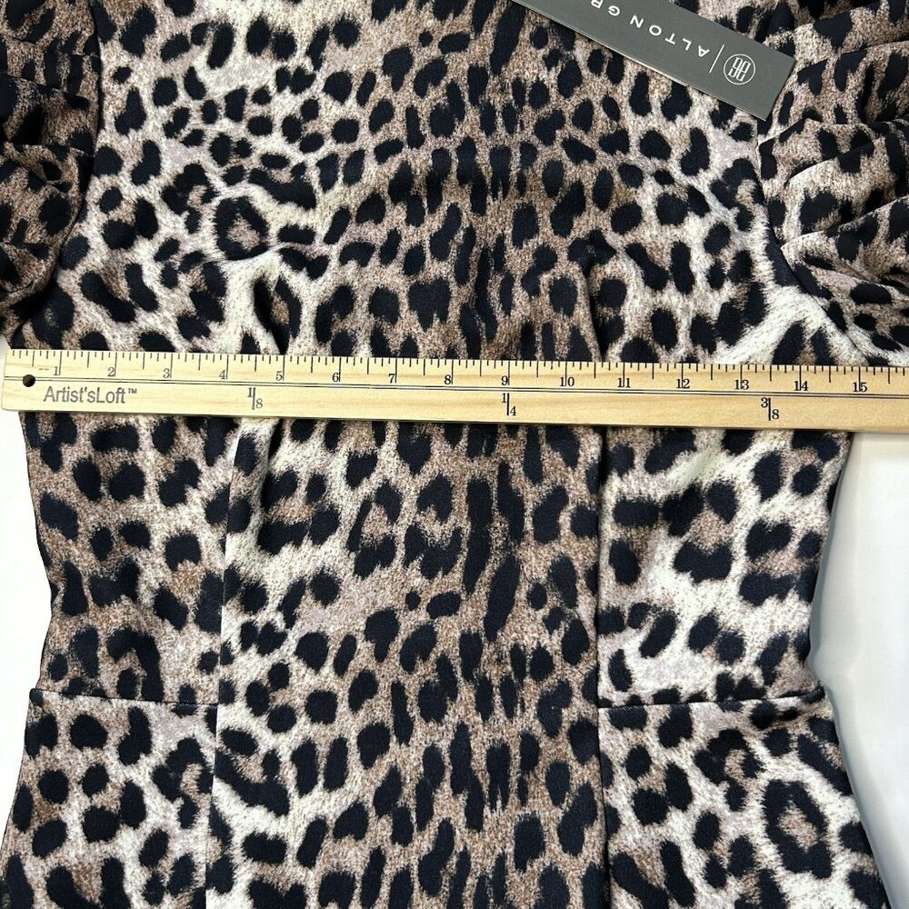 Alton Gray Women’s Size 0 Leopard Print Puff Sleeve Midi Dress - Picture 7 of 10